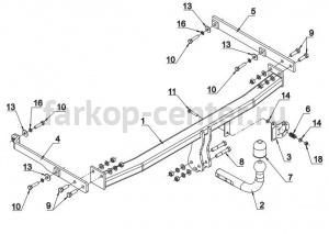 Фаркоп Auto-Hak для RENAULT SCENIC 3 2009-2016. Артикул G 63