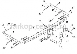 Фаркоп Auto-Hak для RENAULT SCENIC 3 2009-2016. Артикул G 63
