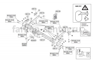 Фаркоп Brink для RENAULT TRAFIC 2001-2014. Артикул 560100