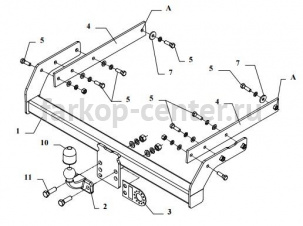 Фаркоп Auto-Hak для VOLKSWAGEN MULTIVAN T5 2003-2015. Артикул K 47