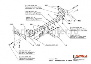 Фаркоп Imiola для VOLKSWAGEN CADDY 2004-2019г. Артикул W-027