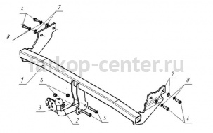 Фаркоп Avtos для KIA PICANTO 2004-2011. Артикул KI20