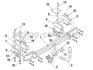 Фаркоп Auto-Hak для OPEL MERIVA A 2003-2010. Артикул E 42