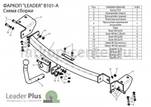 Фаркоп Лидер Плюс для BYD F3 2006-2013. Артикул B101-A