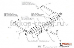 Фаркоп Imiola для RENAULT MEGANE 3 2008-2016. Артикул R-048