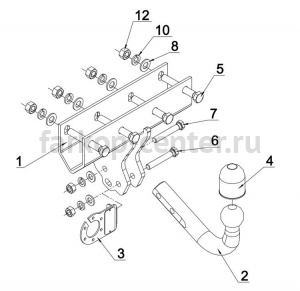 Фаркоп Auto-Hak для JEEP GRAND CHEROKEE WK 2004-2010. Артикул JP 06