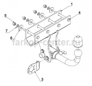 Фаркоп Auto-Hak для JEEP WRANGLER JK 2007-2018. Артикул JP 09A