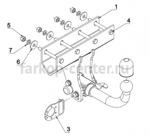Фаркоп Auto-Hak для JEEP WRANGLER JK 2007-2018. Артикул JP 09A