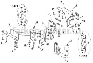 Фаркоп Auto-Hak для TOYOTA LAND CRUISER PRADO 120 2003-2009. Артикул 0 53V