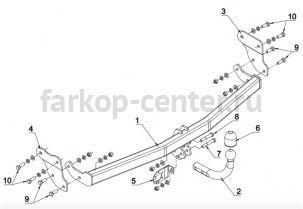 Фаркоп Auto-Hak для HYUNDAI ix20 2010-2019г. Артикул J 62