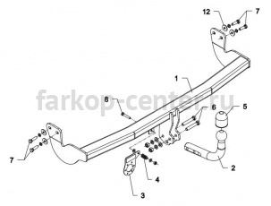 Фаркоп Auto-Hak для CITROEN C3 2010-2016. Артикул P 34