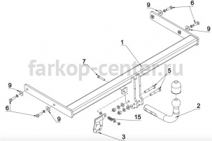 Фаркоп Auto-Hak для AUDI A3 2012-2019г. Артикул A 33