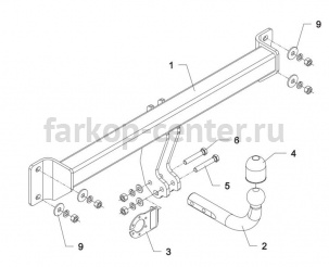 Фаркоп Auto-Hak для BMW X3 E83 2003-2010. Артикул B 13