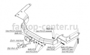 Фаркоп Bosal Russia для LEXUS RX 2003-2009. Артикул 3041-A