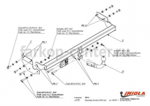Фаркоп Imiola для HYUNDAI ACCENT 2006-2011. Артикул J-030