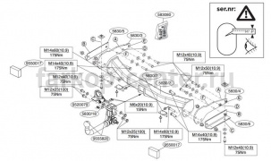 Фаркоп Brink для JEEP GRAND CHEROKEE WK2 2010-2019г. Артикул 583000