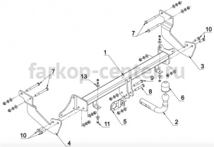 Фаркоп Auto-Hak для FORD TRANSIT COURIER 2014-2019г. Артикул C 63