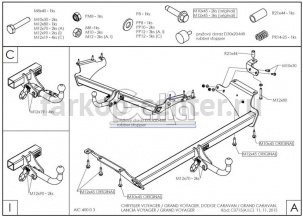 Фаркоп Galia для CHRYSLER VOYAGER 2008-2015. Артикул C071A