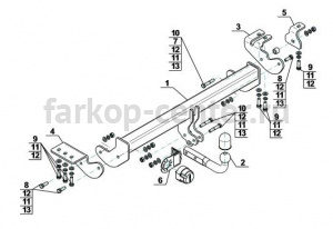 Фаркоп Steinhof для SSANG YONG ACTYON 2011-2019г. Артикул S-462