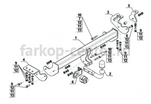 Фаркоп Steinhof для SSANG YONG ACTYON 2011-2019г. Артикул S-462