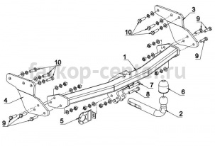 Фаркоп Auto-Hak для MAZDA CX-9 2013-2017. Артикул M 65