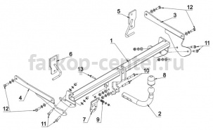 Фаркоп Auto-Hak для MAZDA 3 2013-2019г. Артикул M 64