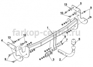 Фаркоп Auto-Hak для HYUNDAI i40 2011-2019г. Артикул J 64