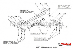 Фаркоп Imiola для SUZUKI GRAND VITARA 2005-2016. Артикул V-026
