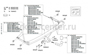 Фаркоп Westfalia для SEAT LEON 2013-2019г. Артикул 317131600001