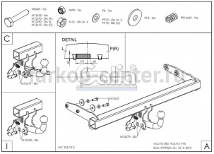 Фаркоп Galia для VOLVO S80 2006-2016. Артикул V079A