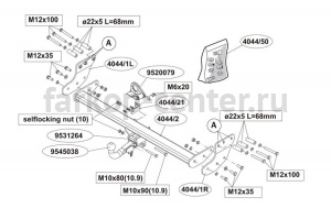 Фаркоп Brink для VOLVO XC90 2002-2015. Артикул 404400