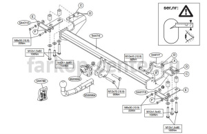Фаркоп Brink для SSANG YONG ACTYON 2011-2019г. Артикул 544700