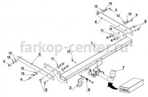 Фаркоп Auto-Hak для FORD KUGA 2013-2019г. Артикул C 60A