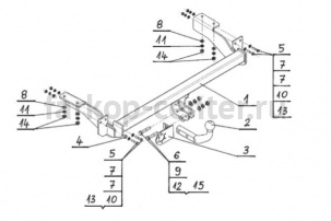Фаркоп Steinhof для CITROEN C4 2004-2010. Артикул C-026