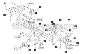 Фаркоп Baltex для MITSUBISHI PAJERO 2007-2019г. Артикул 14.2061.32