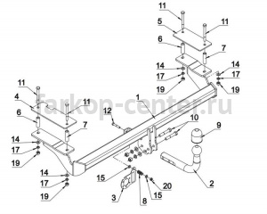 Фаркоп Auto-Hak для OPEL ASTRA H хэтчбек 2004-2010. Артикул E 45