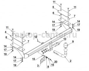 Фаркоп Auto-Hak для OPEL ASTRA H хэтчбек 2004-2010. Артикул E 45