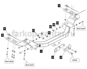 Фаркоп Baltex для LEXUS LX 2007-2019г. Артикул Y-20aSL