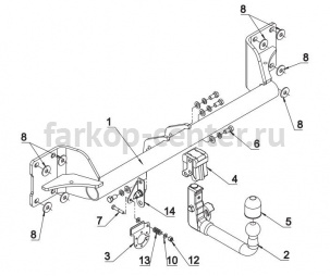 Фаркоп Auto-Hak для BMW X6 E71 2008-2014. Артикул B 19V