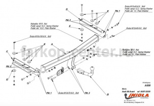 Фаркоп Imiola для AUDI A6 1997-2004. Артикул A-008