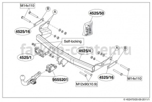Фаркоп Brink для JEEP COMPASS 2006-2011. Артикул 452500
