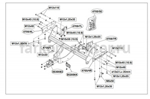 Фаркоп Brink для MITSUBISHI PAJERO 2007-2019г. Артикул 470500