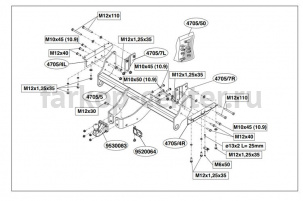Фаркоп Brink для MITSUBISHI PAJERO 2007-2019г. Артикул 470500