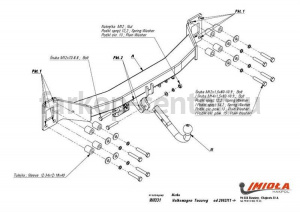Фаркоп Imiola для VOLKSWAGEN TOUAREG 2002-2010. Артикул W-031