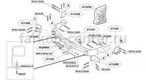 Фаркоп Brink для KIA SORENTO 2002-2006. Артикул 411500