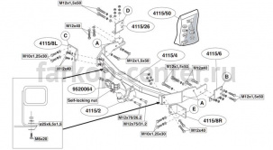 Фаркоп Brink для KIA SORENTO 2002-2006. Артикул 411500