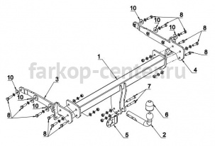 Фаркоп Auto-Hak для SUBARU OUTBACK 2015-2019г. Артикул SU 49