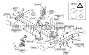 Фаркоп Brink для SUBARU FORESTER 2008-2013. Артикул 503000