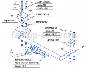 Фаркоп Bosal Russia для CHEVROLET LANOS 1997-2009. Артикул 5206-A