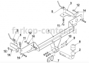Фаркоп Auto-Hak для FIAT PANDA 2003-2012. Артикул RX 34